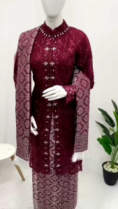 Set Kebaya Tunik Brokat Payet | Kebaya Set Songket | Kebaya Modern | Kebaya Ibu | Kebaya Kondangan