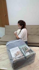 กระเป๋าฝาใส่ผ้านวม หมอน ตุ๊กตา ดามเหล็กขอบแข็งแรง