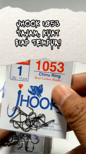Mata Kail Pancing Ori JHOOK 1053 Chinu Ring Real Carbon – Easy Shell Hook Tajam Anti Karat Size 1–10 (10 pcs / Pack