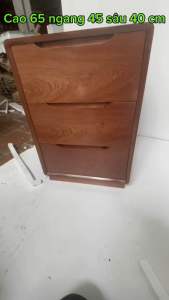 Tủ đầu giường gỗ hương đá 3 kéo có hộc ẩn bí mật