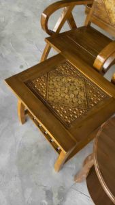 KERUSI KAYU JATI BECAK 1 SEATTER 1 SEATTER DN MEJA / KERUSI KAYU JATI