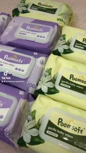 PoomSoft™ Ultra-Gentle Baby Wipes – Hypoallergenic Extra Thick & Soft | Safe for Sensitive Skin | 100 & 80 Sheets/Pack