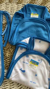 12 PCS / 1 Lusin Popok Seri Biru Bahan Kaos Lembut Tebal Bayi New Born Bayi Baru Lahir New Born