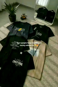 Kaos Pria wanita motif Distro/Kaos Motif Distro keren dikirim random