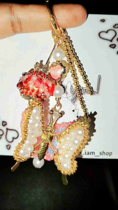 paduan cantik zircon dan mutiara strapphone/ganci