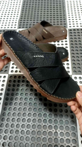 Dép da nam quai chéo thời trang  Dép nam đốc tơ` thá¡ lan  đế cao 3cm trẻ bền đẹp