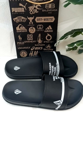 Promo Sandal Slip On Pria Wanita / Sandal Santai Casual / Upper Hitam Putih