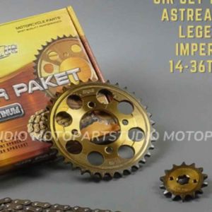 GEAR GIR SET GIR PAKET ASTREA GRAND LEGENDA ASTREA IMPRESA PRIMA SUPRA LAMA SUPRA X 100 14T 36T 428H 128PLUS