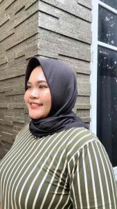 Gamis Muslimah Yeni Jumbo Maxy Dress Motif Salur Bahan Kaos Rayon Spandex Allsize LD115 Melar 140