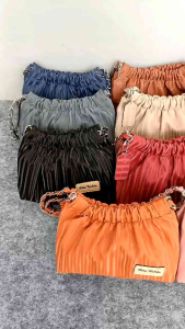 Genia bag By Biru Tsabita Slingbag wanita tas serut motif salur