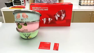WBP9150 Baskom Stainless Set Isi / Wadah Cuci Sayur Beras Buah Adonan Stainless Best Seller Banget