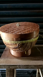 Bakul nasi bambu - ceting nasi - tempat nasi - wakul nasi dengan tutup - anyaman tempat nasi