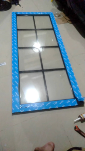 PINTU KACA (ALUMINIUM) MODEL SWING MOTIF POLOS UKURAN T200xL90 GRATIS PACKING KAYU