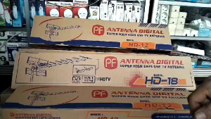 pf hd 12/18 varian antena TV digital plus kabel 12 meter hitam pf antena berkualitas