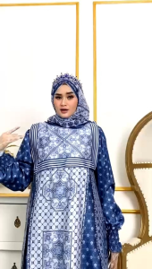 Gamis Dress Elrayana Set Jilbab Almeyra Premium