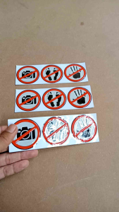 stiker timbul dilarang photo di larang injak dilarang sentuh