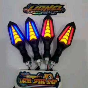 Lampu Sein Running LED sen Motor Panah 2 Sisi Vixion Cbr Cb Klx Xabre Taiger Scorpio rx king vario 125 150 satria fu dll