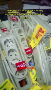 Stop kontak plus kabel 4 lubang panjang 1.5 meter SNI terminal listrik colokan