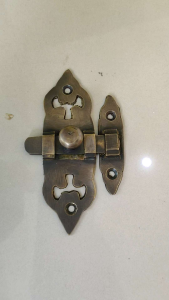 Grendel Pintu Rumah Slot Samping Kuningan Motif Antik 1 Pcs