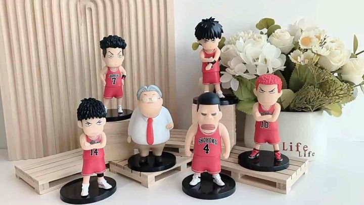 Mô hình Slam Dunk Set bóng rổ Hanamichi Rukawa Ryota Mitsui Akagi Takenori Sendo Sawakita Maki Mitsuyoshi Anzai Shohoku