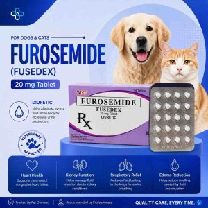 Furosemide (Fusedex) 20mg Tablet Diuretic for Dogs & Cats | Sold by 20’s Tablet