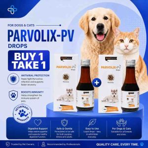 PARVOLIX-PV Drops 100ml for Dogs & Cats | Pet Immune Support | Buy 1 Take 1