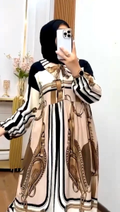 Alesha - ALICE LONG SET setelan long tunik rayon viral set busui setelan motif wayang paling Best Seller