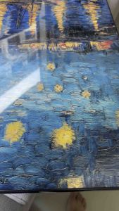 Van Gogh Starry Night 🌃 กรอบรูปพร้อมกรอบรูป พื้นผิวหุ้มด้วยฟิล์มสะท้อนแสง PVC ภาพความละเอียดสูงพิเศษ ห้องพัก ห้องนอน ห้องนั่งเล่น สำนักงาน ภาพวาดตกแต่งทางเดิน