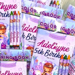 Customized Coloring Book with Crayons Giveaways for Birthdays