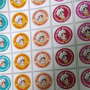 CETAK STICKER UCAPAN TERIMAKASIH LABEL MAKANAN MINUMAN DLL TERLARIS