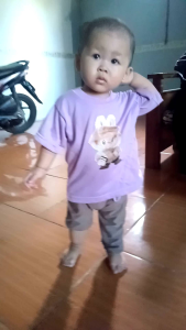 Pakaian Anak Perempuan Lengan Pendek Labubu CroptopTali Serut Kerut Samping Umur 1-7thn