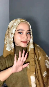 Bestseller hijab Motip Denay segi empat Voal Premium motip printing Premium termurah