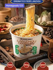 H0318 ZAZAGREY Authentic Lanzhou Flavor Instant Noodles - Quick Prep Non-Fried Halal Certified Cup Ramen