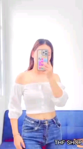 Áo Trễ Vai Croptop Tay Bồng Áo Ôm Body Laca C11-2