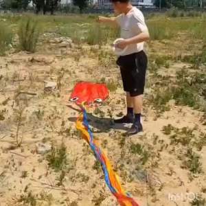 ของเล่นว่าว ว่าวปลาหมึก 400x80ซม. ตัวใหญ่ พับได้พกพาสะดวก ของขวัญ ของเล่นสนาม สวยมาก