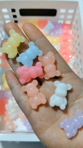 จี้ลูกปัด หมี20ชิ้น/คละสี ขนาด20มม.วัสดุทำพวงกุญแจ DIY