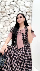 dres haruka dres terbaru kekinian 2024 dres motif kombinasi dres motif kekinian dres wanita viral termurah
