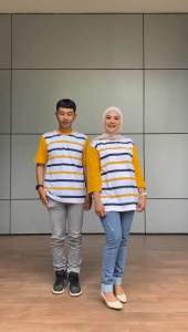 Aldira Kaos Oversize Couple Striped 3 Terbaru 2024 Pria & Wanita