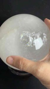 (Real Unit) White Crystal Ball 3.3kg 15cm+- 白色水晶球 3.3公斤 15厘米± Bola Kristal Putih Besar (O2)