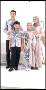 Baju Batik Couple Family Lengan Panjang Batik Pasangan Keluarga Anak Atasan Seragam Modern Terbaru