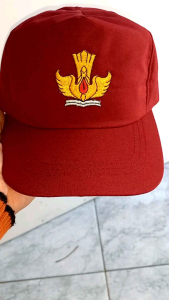 Topi Anak Sekolah Dasar Laki Laki Perempuan Bahan Drill Bagus Bisa Pakai Nama Dan Nama sekolahan