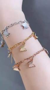 Gelang Rantai Kupu Kupu Titanium Wanita Anti Karat CXB290