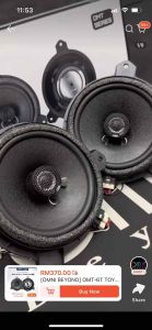 OMNI BEYOND OMT-6T TOYOTA OEM PNP 6.5" 2-Way Coaxial Speaker 380W Black Wrinkle Paint Rubber Edge