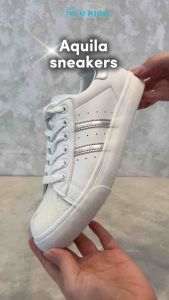 JR - AQUILA Sepatu Sneakers Wanita Kasual Putih Silver