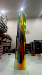 Stiker Kacafilm Riben Pelangi Hologram Hijau Sticker Ryben Bunglon Rainbow Green Untuk Kaca Mobil