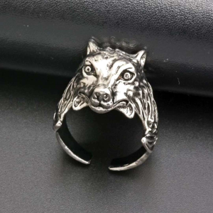 Cincin Elegan Desain Kepala Rubah Silver / Silver Fox Head (Adjustable)