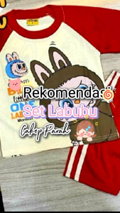 Baju Kaos Setelan Anak LABUBU 1-10 thn: Pakaian Anak Laki-laki Setelan Pendek
