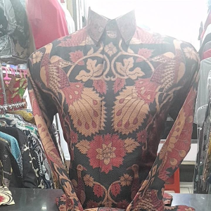 Batik Pria Lengan Panjang Dobby Cap Tradisional Lasem