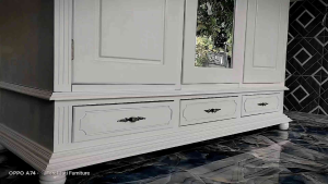 Wardrobe Lemari Pakaian Putih 3 Pintu Reguler Minimalis Furniture Mebel Jepara (Pre Order)