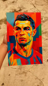Poster Pemain Sepak Bola Messi Ronaldo Hiasan Dinding Kamar Cowo Aesthetic Walldekor Pajangan Untuk Dekorasi Rumah